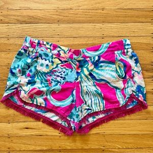 Lily Pulitzer Cocoa Fringe Shorts M
